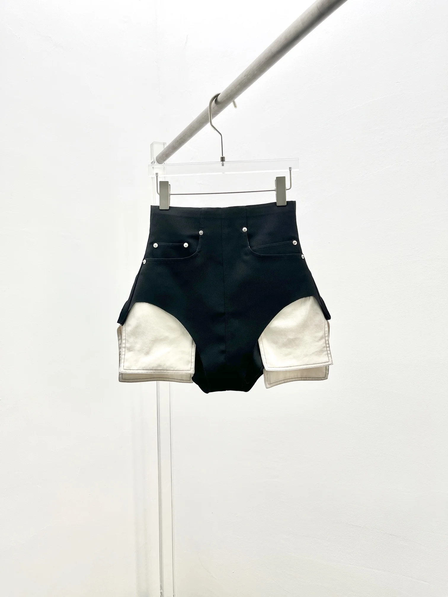 

Composite fabric patchwork shorts, loose and thin casual skirt