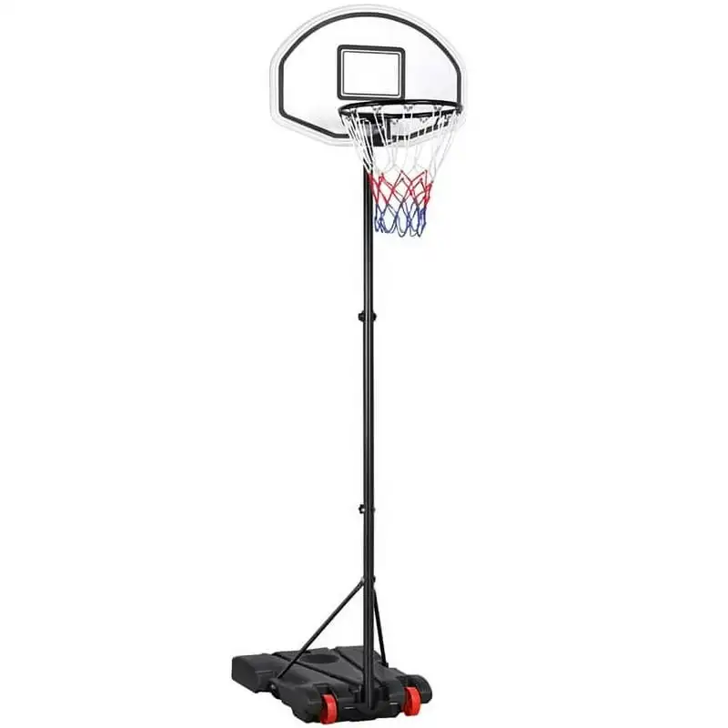 

SmileMart 5.2-7ft Height Adjustable Basketball Hoop System for Outdoor, Black