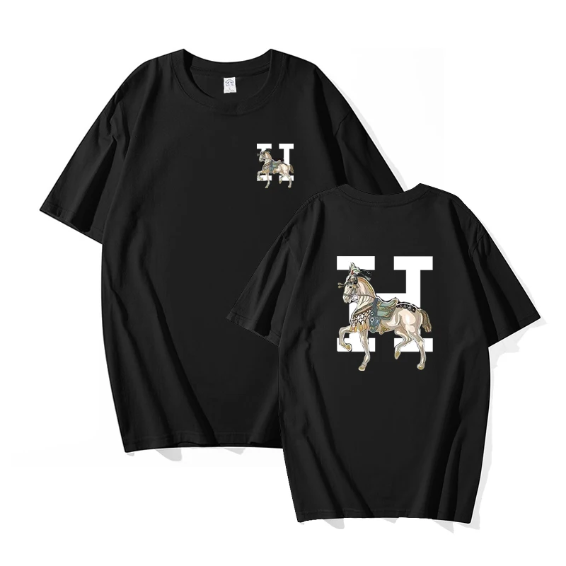

Men's Cotton T-Shirt Summer Short Sleeve Tee 3D Knight Graphic Brand T-shirt Clothing Loose T Shirt For Men Y2k Women`s
