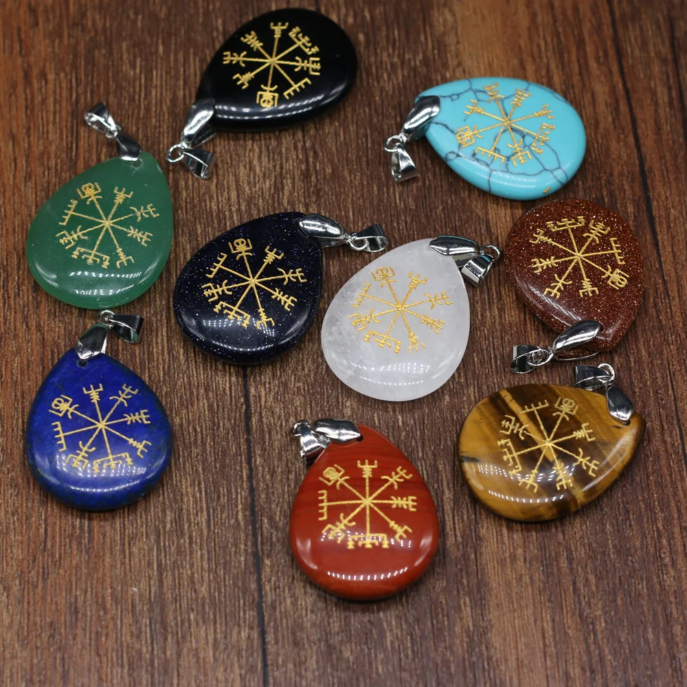 

10PCS Natural Stone Rose Quartz Agate Turquoise Drop Pendant For Jewelry MakingDIY Necklace Earring Accessories Charm Gift Party