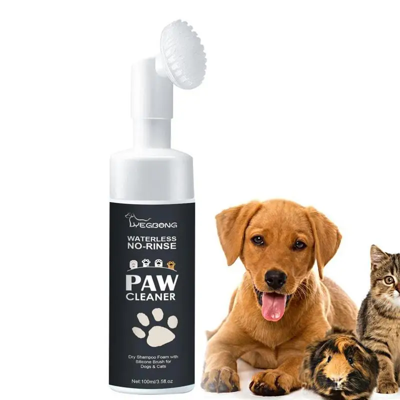 

Dog Paw Washing Foam Pet Foot Cleaning Foam Rinse-free Paw Cleaner No Washing Claw Care Supplies For Cat With Silicone Brush