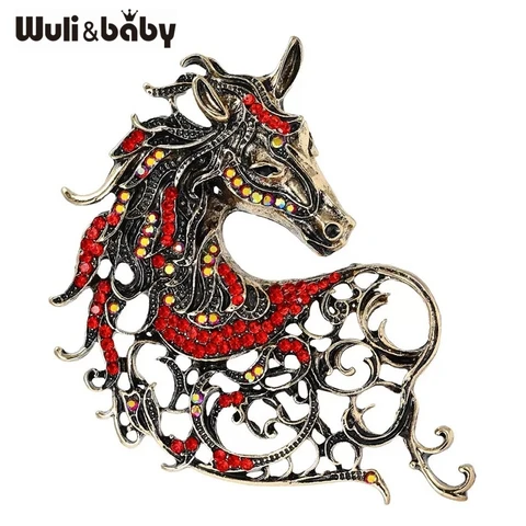 Wuli&baby винтажные броши с сильной лошадью