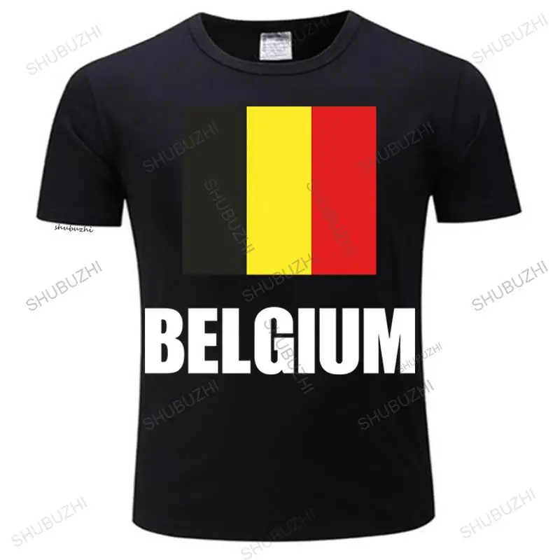 

men's summer high quality t shirt Belgian National Flag Travel Belgium Football, NEW & CHEA unisex fashion crew neck t-shirt