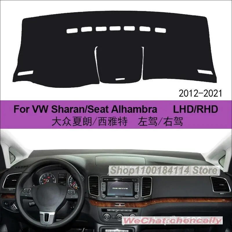 

Black Suede Car Dashboard Cover Dash Board Mat Carpet Pad For VW Sharan 2012-21