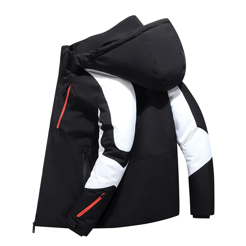 Winter Patchwork Puffer Jacket Men's Thicken Warm Down Jackets 2021 Outdoor Mens Windproof White Duck Down Parka Coat Outfits