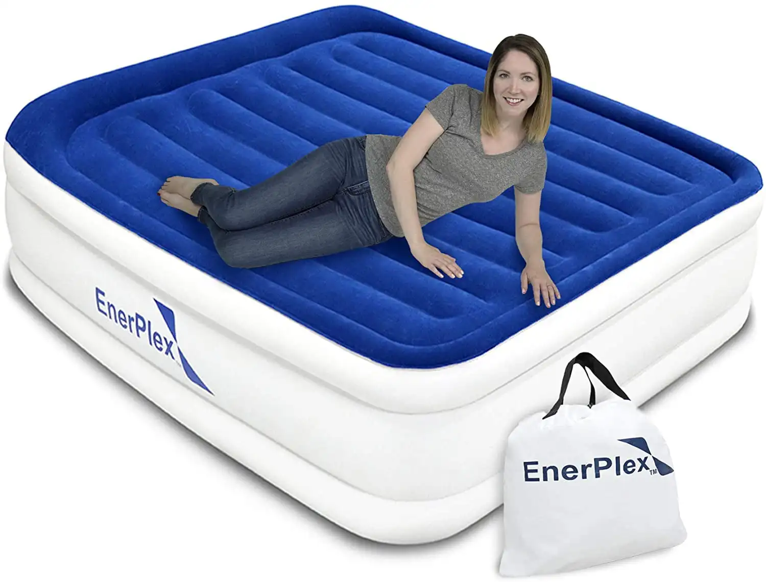 

Luxury 15 Inch Double High Air Mattress with Built-in , Queen