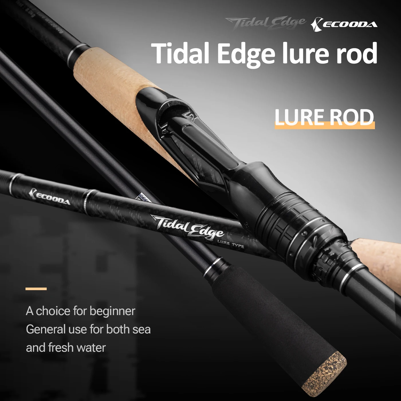 Фото Удилище Ecooda Tidal Edge для ловли на приманки, средней быстроты строя, легкое, с карбоновым бланком. №1