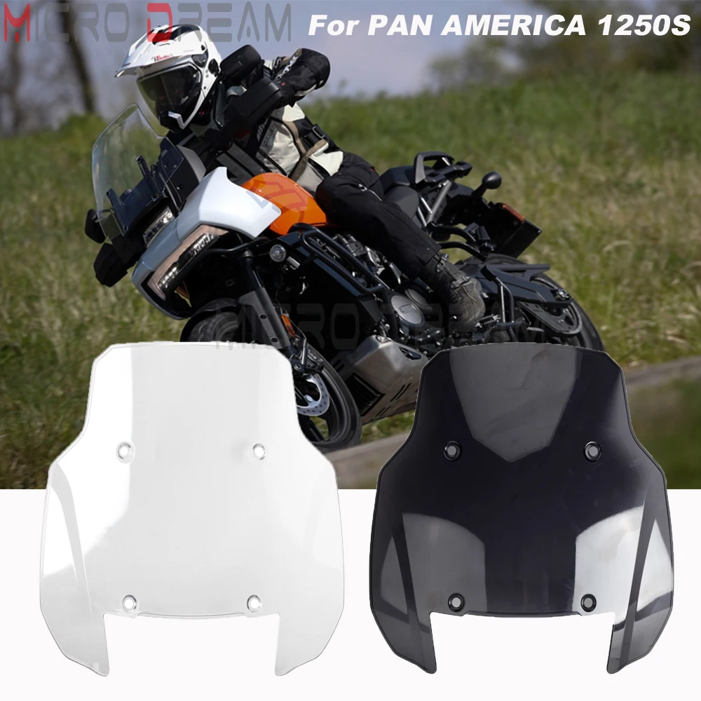 

Motorcycle Windscreen Windshield Baffle Air Wind Deflectors Smoke Transparent for PANAMERICA1250 S Pan America 1250 S 2021 2022
