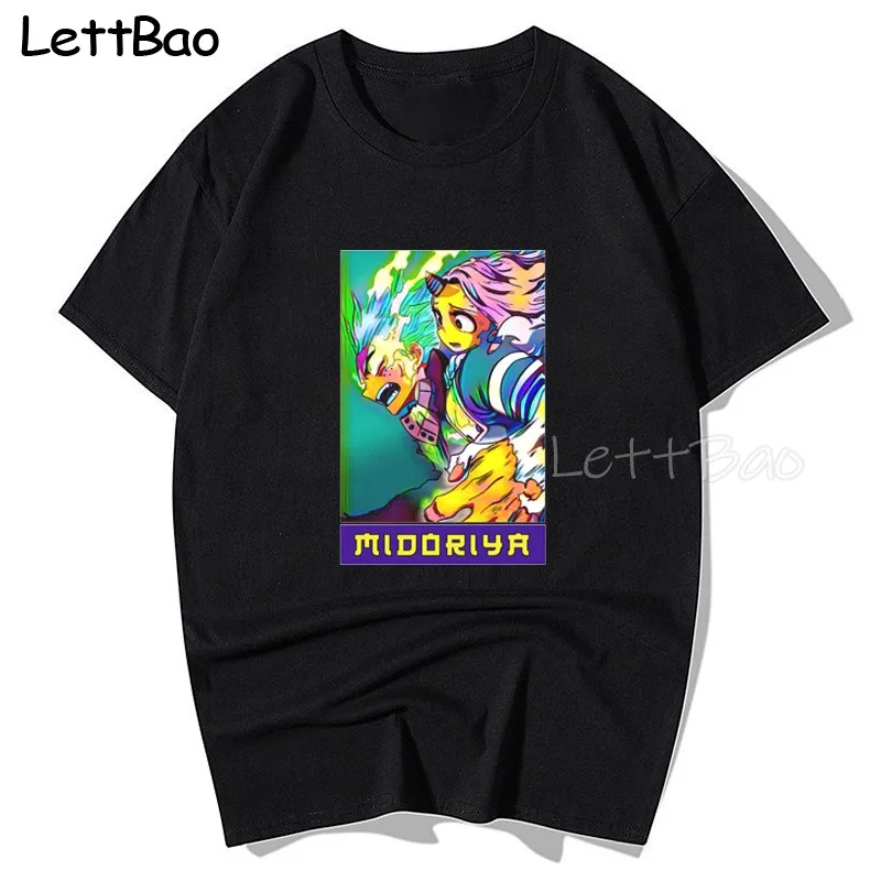 

Футболка моя геройская академия, смешная хлопковая Футболка с Аниме Манга, с коротким рукавом, футболка в стиле хип-хоп, Мужская одежда, мужские футболки