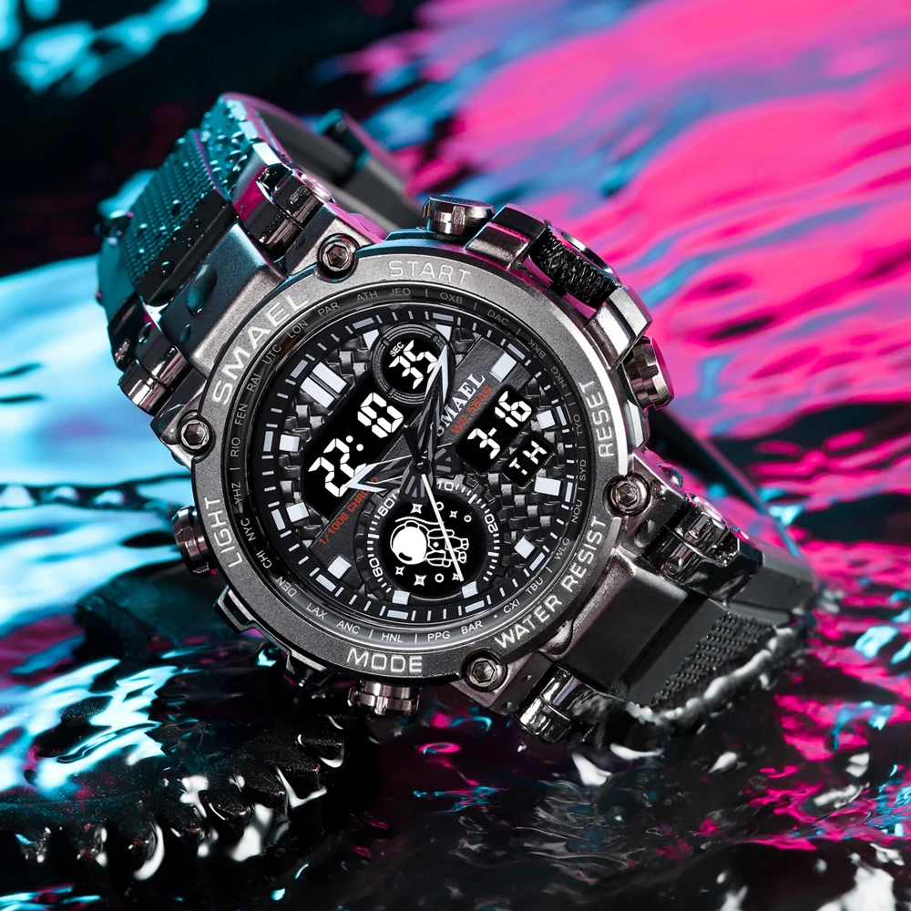 SMAEL цифровые часы мужские водонепроницаемые военные армейские шоковые кварцевые