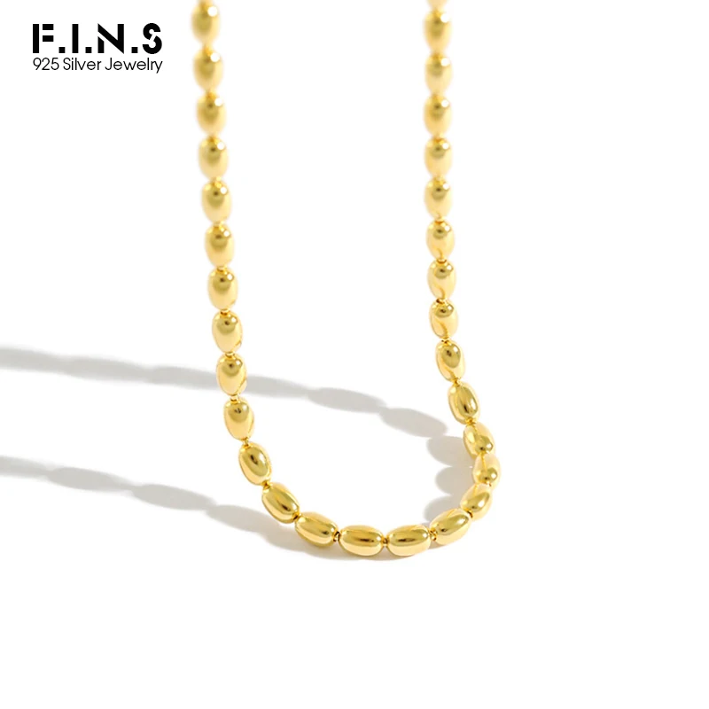 

Женское Ожерелье-чокер из серебра 925 пробы с овальными бусинами