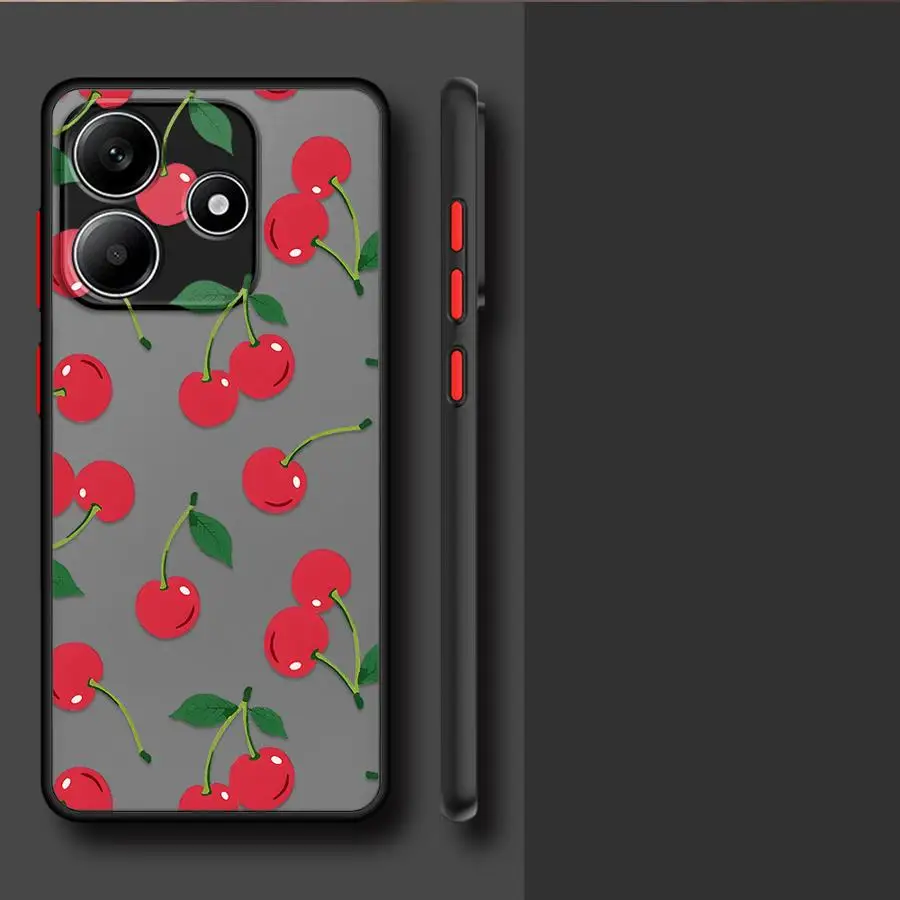 Фото Чехол с мультяшным рисунком вишни для Xiaomi Redmi Note 15 10 13 14 Pro Plus 14C 13C 11 9S A4 12 Funda Phone Cover №4