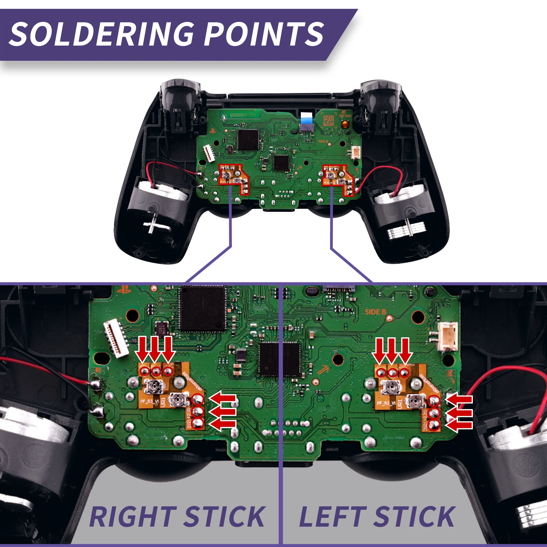 Фото EXtremeRate Drifix Thumbsticks Drift Fix Ремкомплект для контроллера PS4 Slim Pro, аналоговый джойстик, плата регулятора джойстика №5