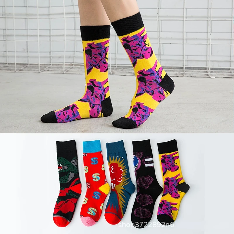 

Retro men's mid-tube socks pure cotton ins tide brand net red trend men's socks