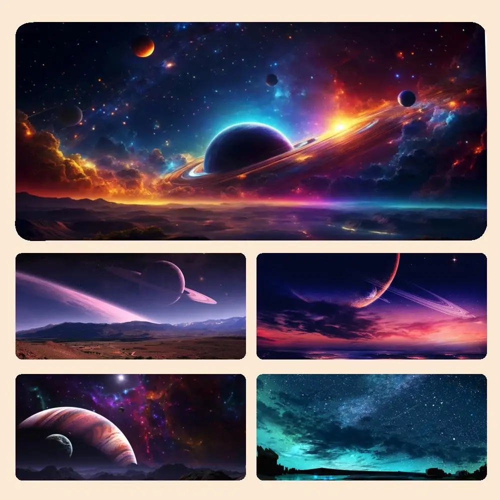 

Starry Sky Planet Mousepad Large Gaming Mouse Pad LockEdge Thickened Computer Keyboard Table Desk Mat