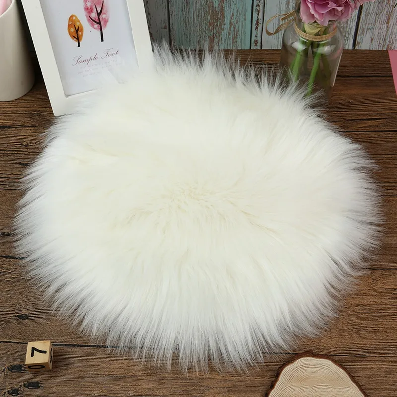 

Soft 30*30CM Artificial Sheepskin Rug Chair Cover Bedroom Mat Artificial Wool Warm Hairy Carpet Seat Textil Fur Area Rugs