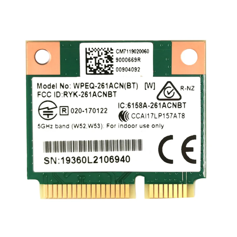 QCA6174 WPEQ-261ACN(BT) WIFI-карта 802.11AC 867M Bluetooth 4 2 WIFI 5 Mini PCIe Беспроводная карта