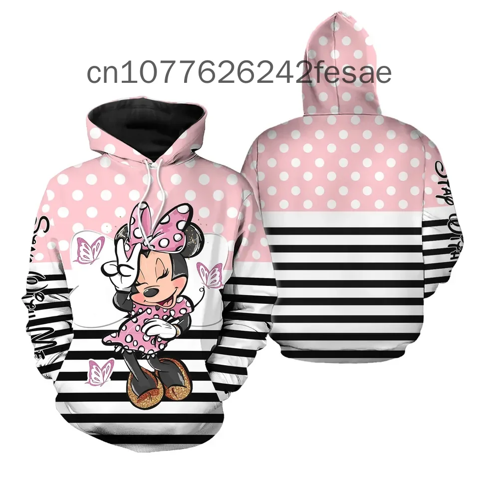 Толстовка с капюшоном Минни Маус Диснея Повседневная модная уличная Мужская и