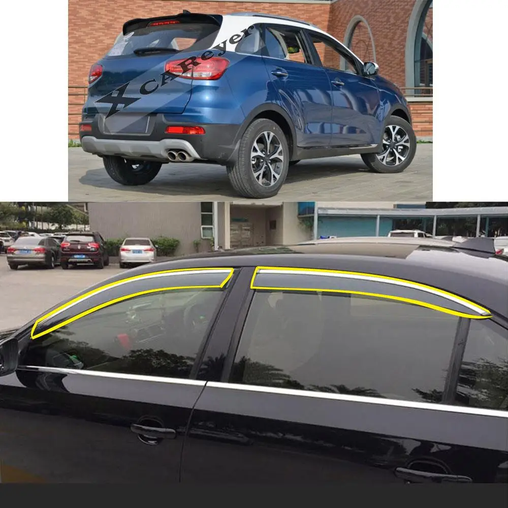 

Car Body Styling Sticker Plastic Window Glass Wind Visor Rain/Sun Guard Vent Protector Parts For KIA KX3 2015-2019