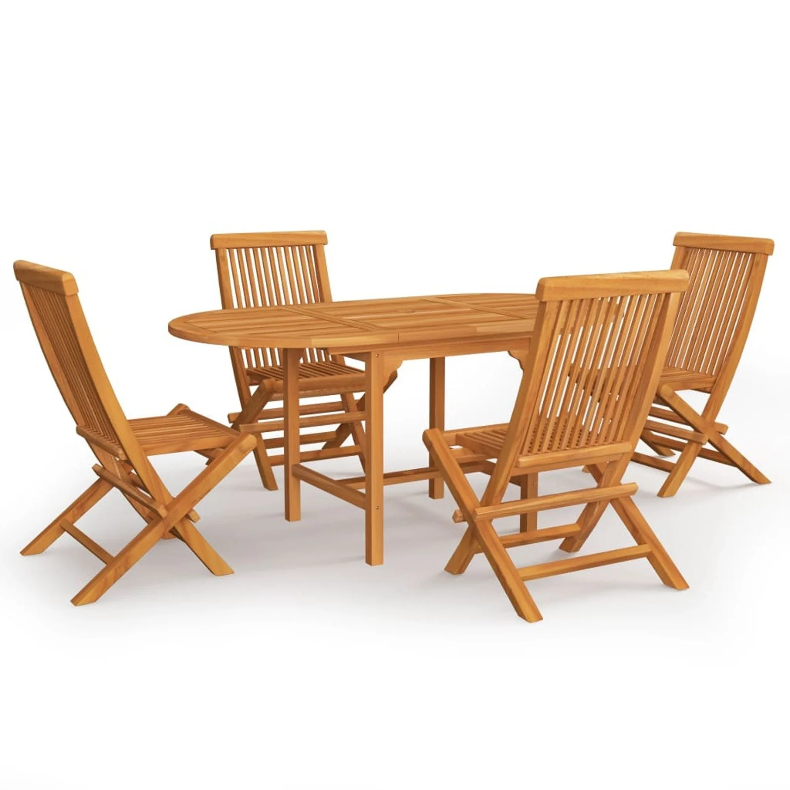

5 Piece Patio Dining Set Solid Teak Wood