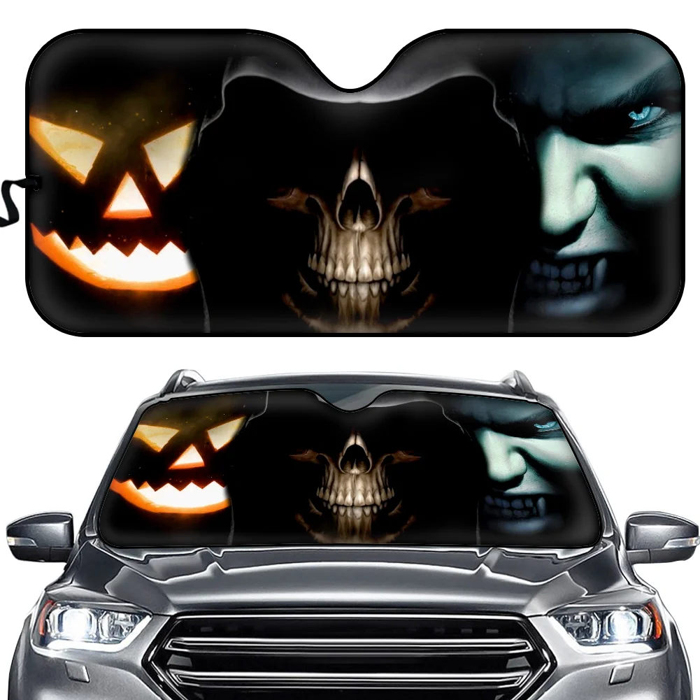 

Cool Auto Shade for Windshield Halloween Gift Protect Car Interior Sunshade Heat Reflector UV and Heat Car Front Window Cover