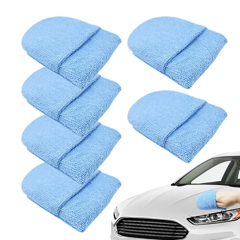 

MIcrofiber Applicator Pads High-density Foam Applicator Pad With Finger Pocket Car Ultra Soft Foam Detailing Wax Applicator Pad