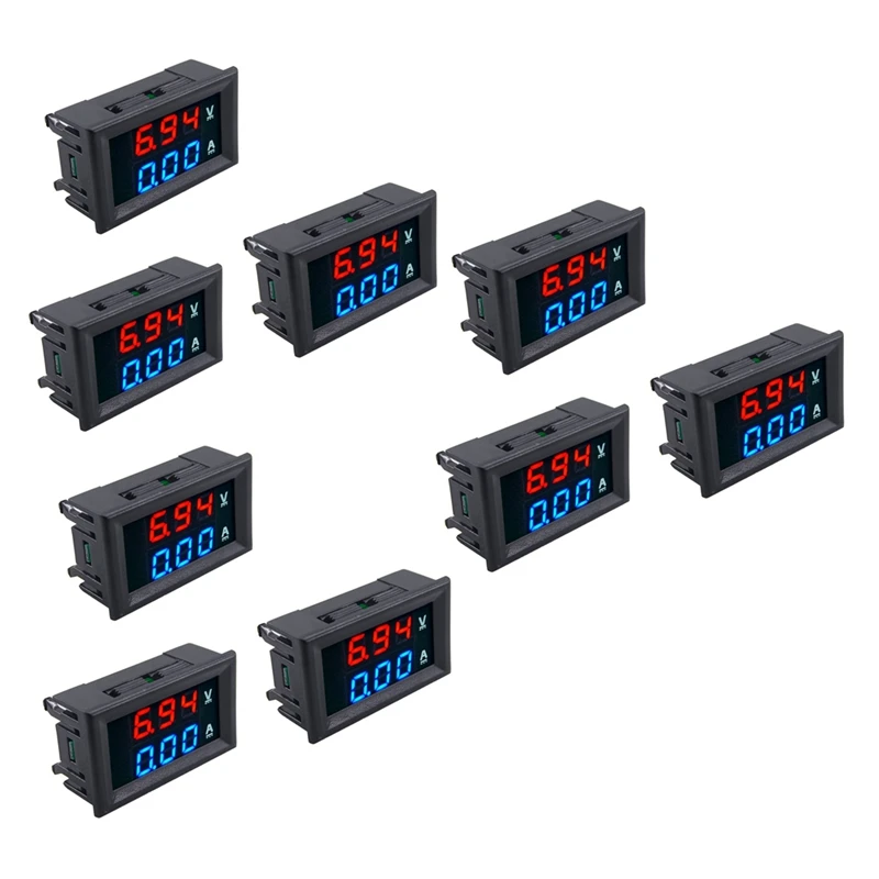 

9Pcs LED Digital DC 0-100V 10A Voltage Amp Volt Meter Panel Dual Voltmeter Ammeter Tester