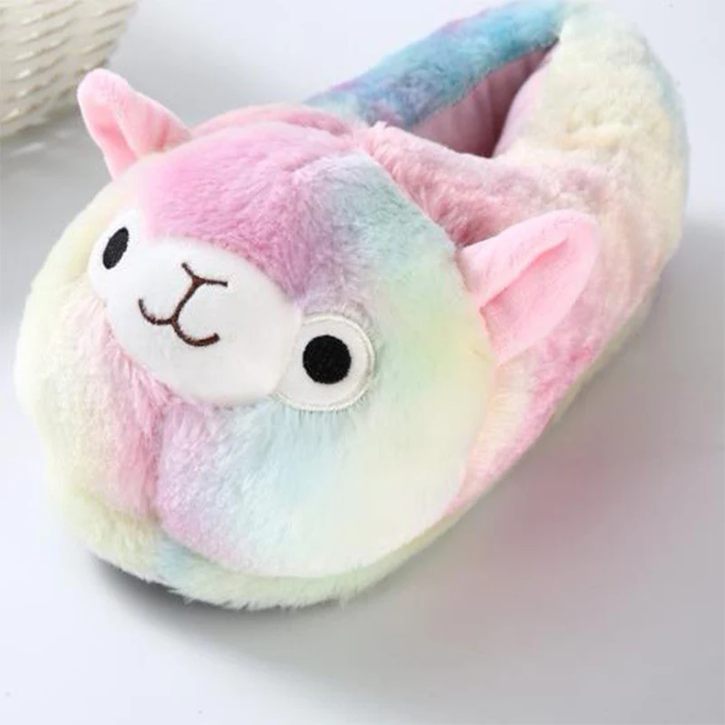 2022 All Inclusive Alpaca Cotton Slippers Fashion Women Home Slippers Winter Warm Ladies Plush Shoes One Size Fluffy Shoes