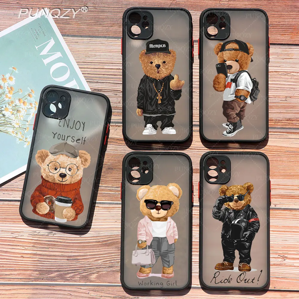 

Funny sports bear Phone Case For Samsung Galaxy A52 A53 A72 A73 A50 A71 A13 A12 S20 FE S10 S22 PLUS TPU Case for Galaxy S21 FE