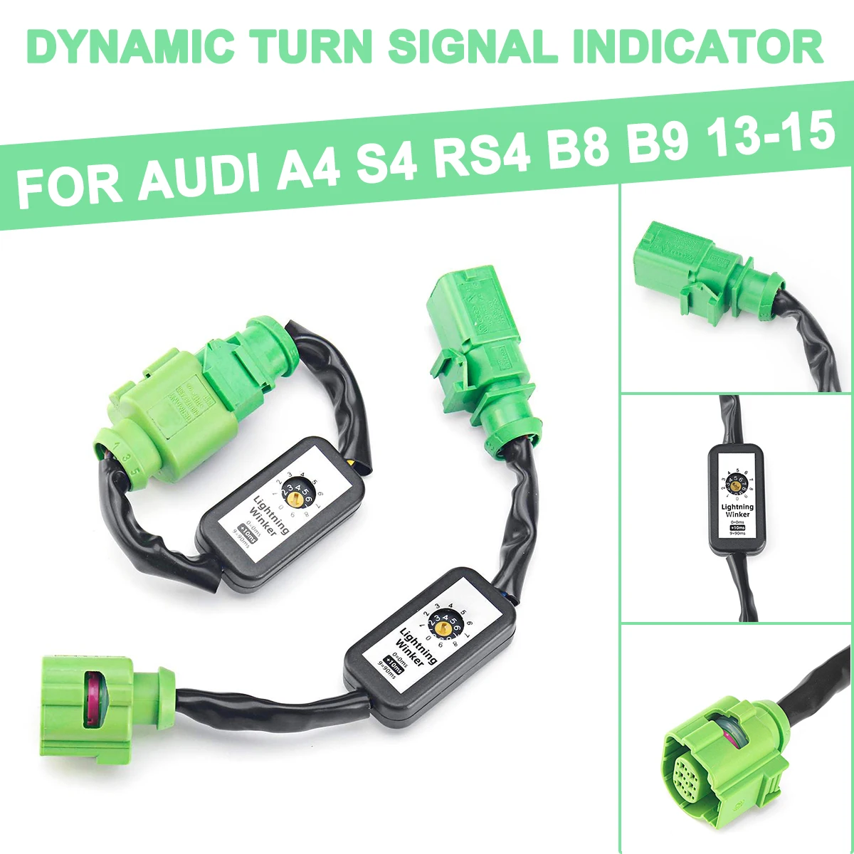 

2pcs For Audi A4 S4 RS4 B8 B9 2013-2015 Dynamic Turn Signal Add-on Module Wire Indicator Left & Right Tail Light LED Taillight