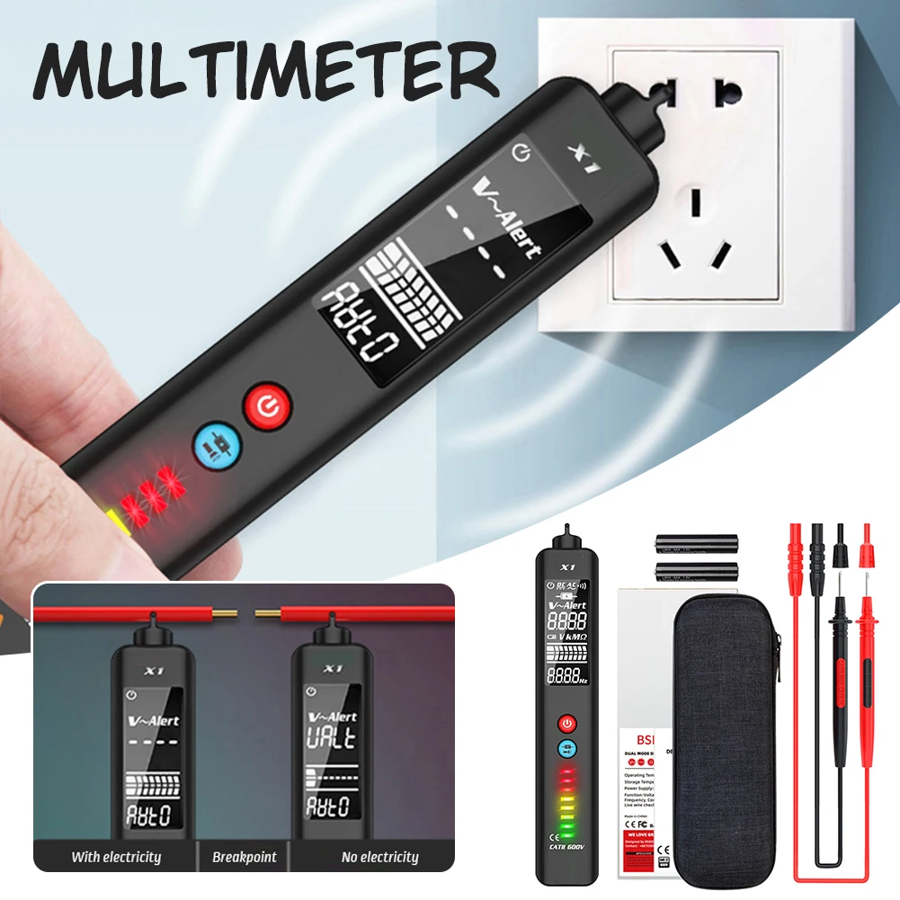 

Fully Automatic Digital Multimeter Anti-Burn Intelligent Voltage Detector High-precision Live Wires Tester Line Break Detection