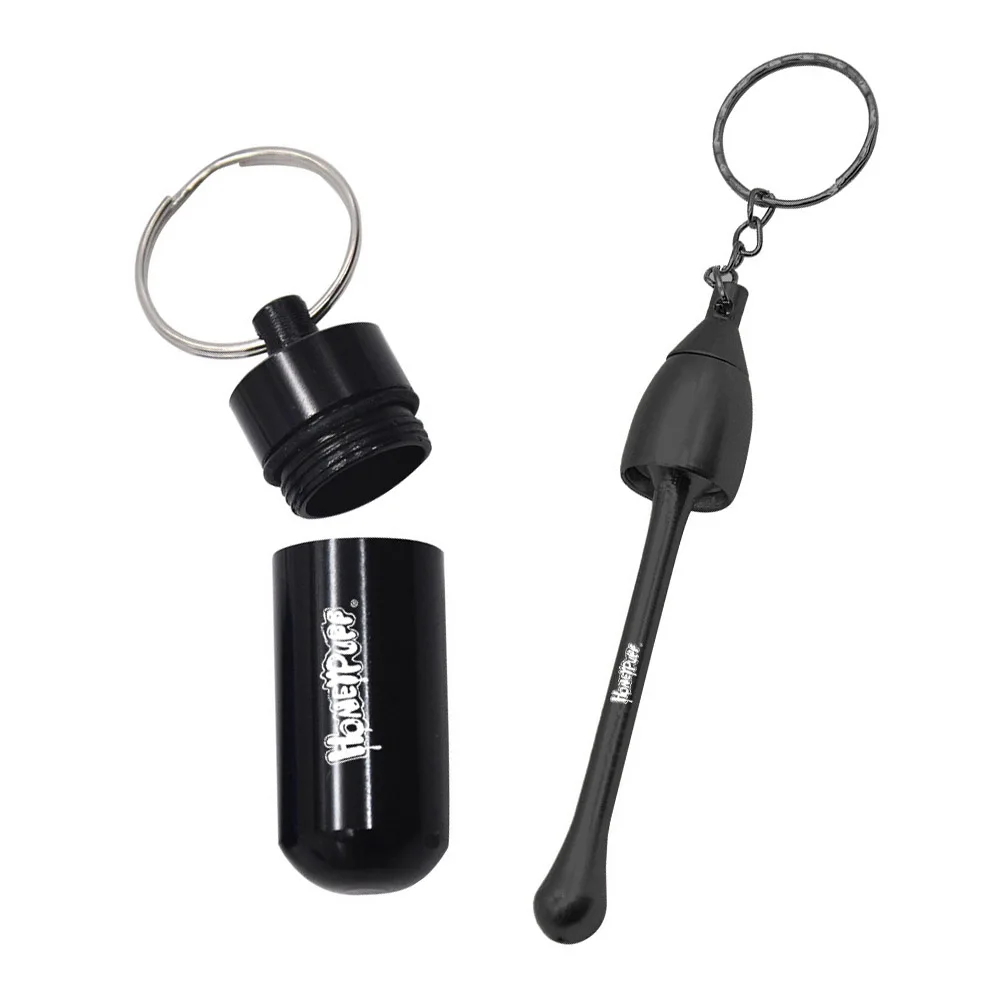 

HONEYPUFF Mushroom Metal Tobacco Smoking Pipe With Key Ring Aluminum Tobacco Herb Containter Stash Jar with Key Chain