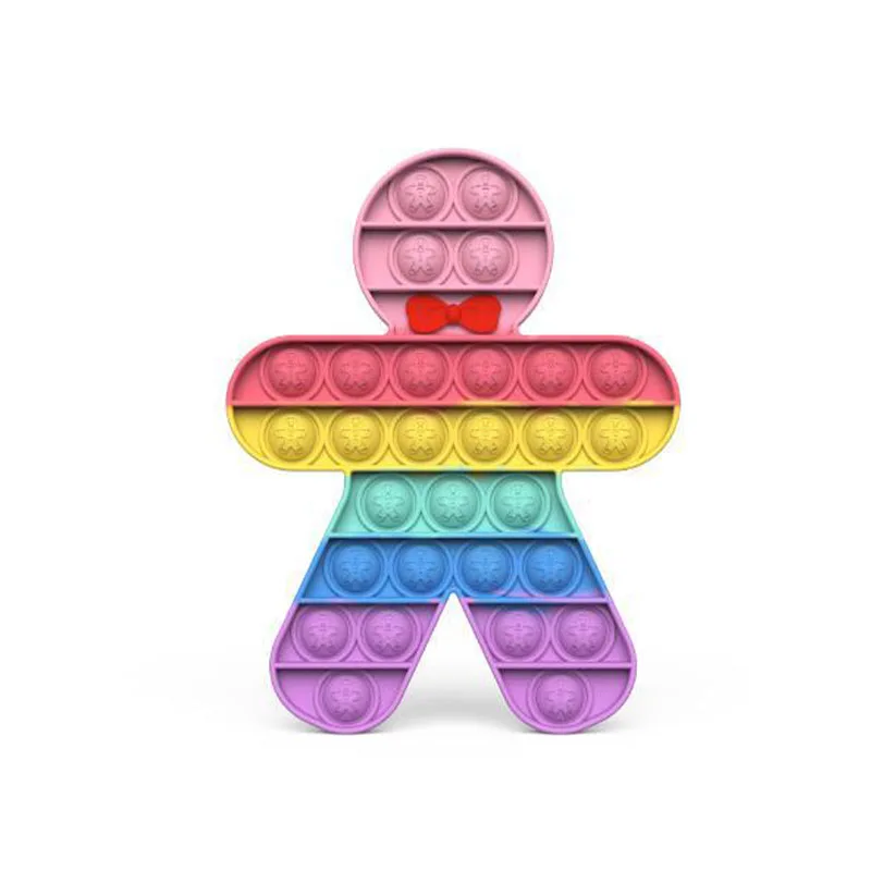 

Игрушка-антистресс Pop It Ginger Man, антистрессовая игрушка с радужными пузырями, сенсорная игрушка с простыми ячейками для снятия аутизма, подар...