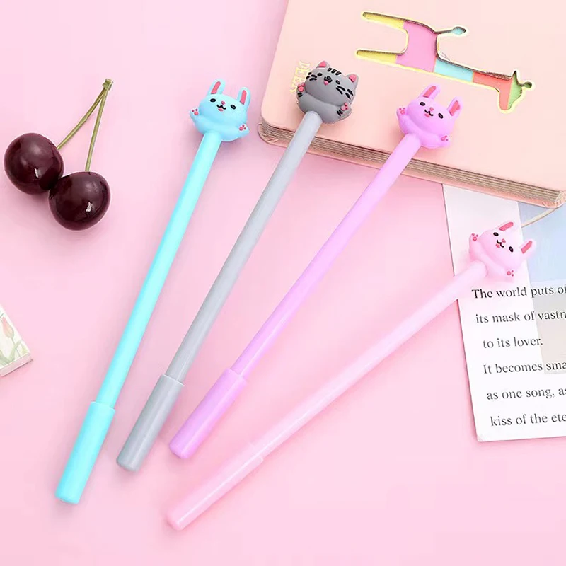 

60Pcs New Cartoon Cat Pens Student Gel Pen Kawaii Stationery Writing Pens Canetas Material Escolar Office School Supplies