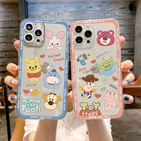 disney winnie strawberry bear for iphone 13 12 11 pro max xr xs max 8 x 7 se clear case phone cover