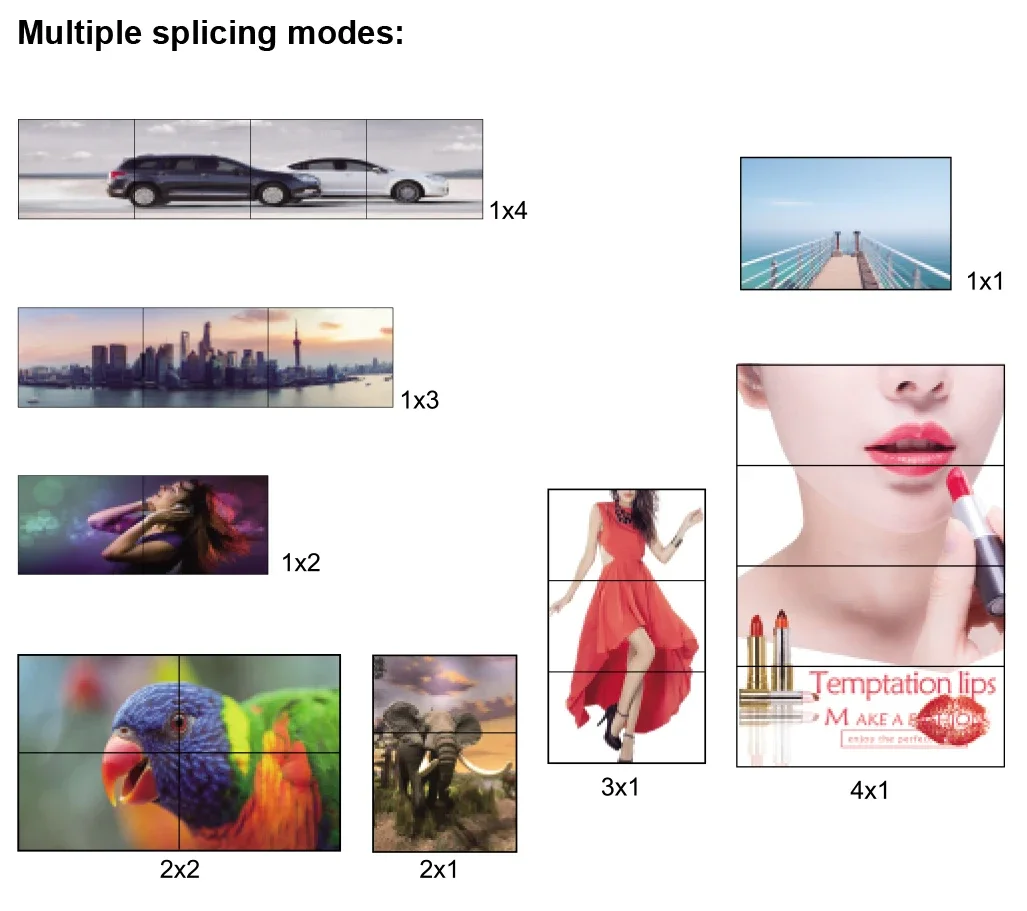 Настенный ТВ-контроллер 4K 60 Гц 2x2 4 светодиода комбинированный процессор с