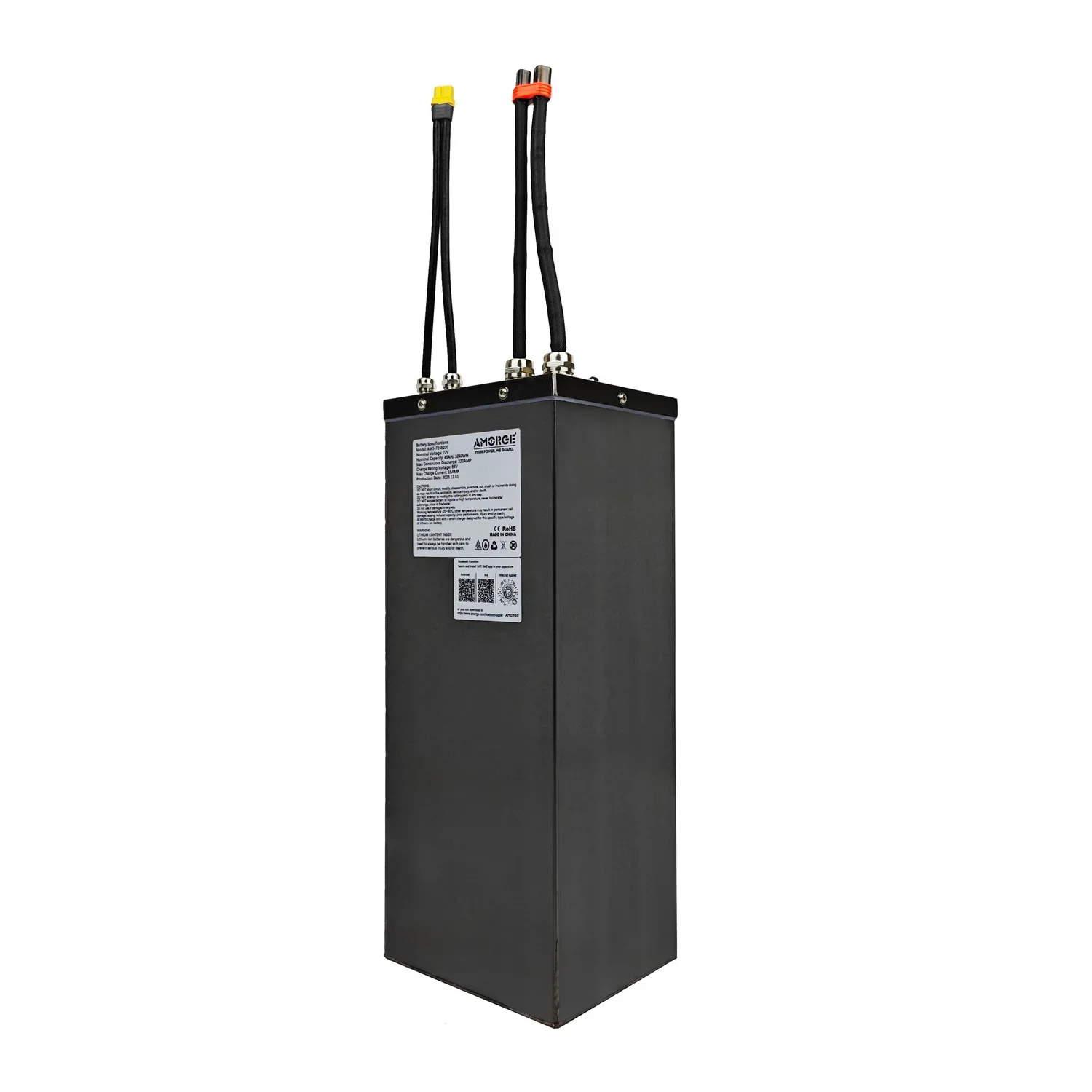 Литиевый аккумулятор AMORGE 72V 45AH 37.8AH 36AH 220AMP с ANT Bluetooth BMS