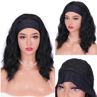 gres women curly natural black wigs with headband synthetic hair wig for black woman high temperature fiber