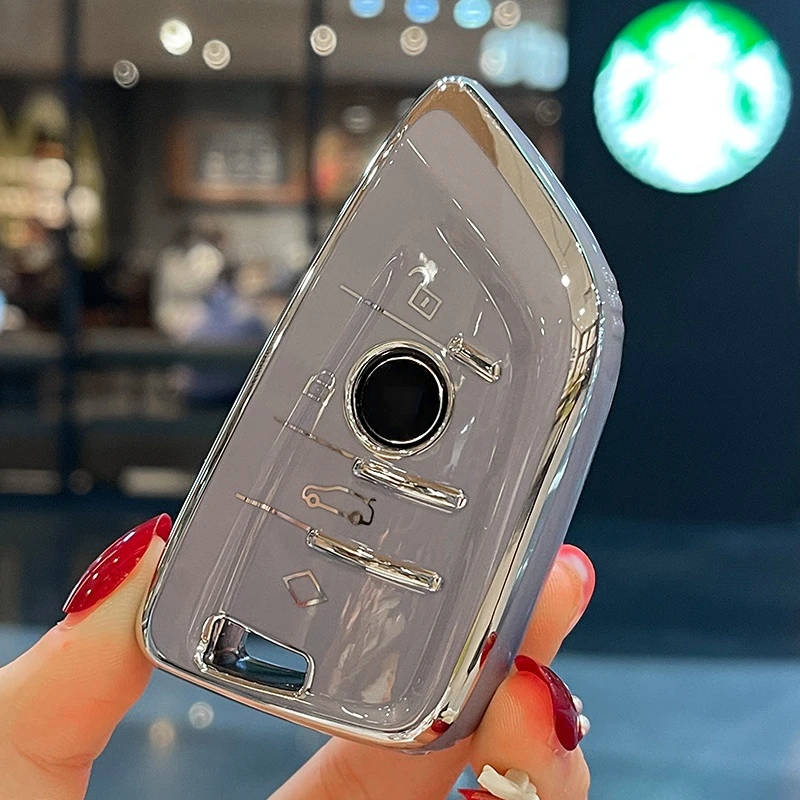 Silver Car Key Case Cover for BMW M1 M2 M6 M3 M4 M5 M8 X3M X5M X1 X4 X5 X6 IX3 Z4 I4 2 Series 4 5 8 6 GT 320i 440i F10 F11 F15 |