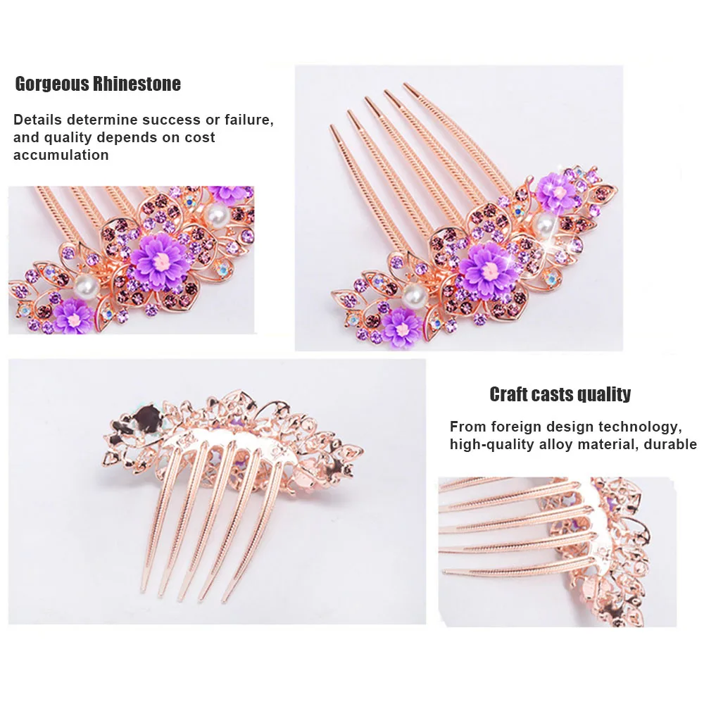 Стразы цветок пятизубчатая расческа для невесты головной убор ювелирные изделия