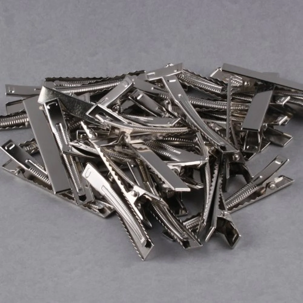 

HEALLOR 32mm/35mm/40mm/45mm/55mm/65mm/75mm/95mm Single Prong Metal Alligator Hair Clips Hairpins Korker Bow 50pcs in 1 Set MH88