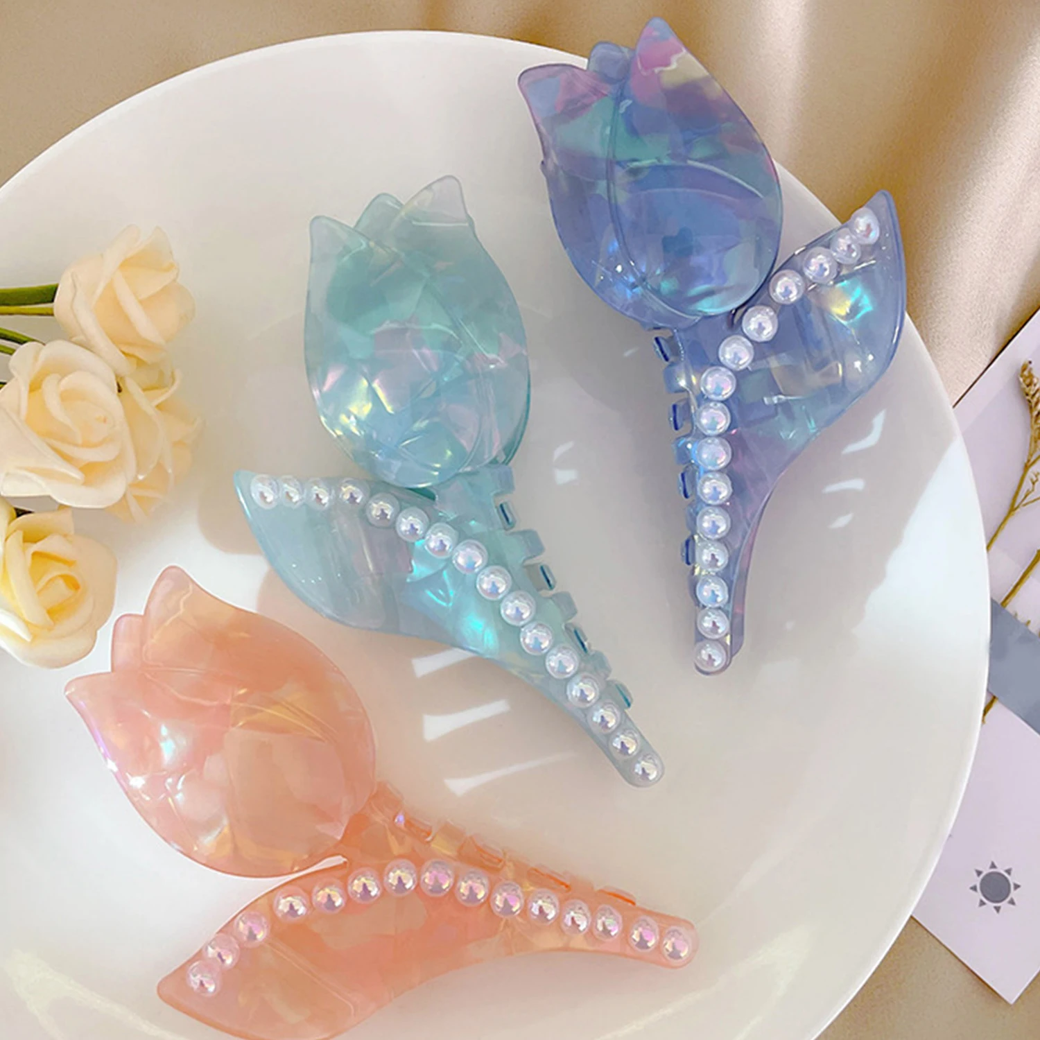 

Pearl Flower Hair Claw For Women Cute Sweet Hair Clip Girls Fashion Elegance Headdress Korean Exquisite Hair Accessoires