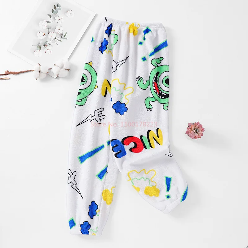 Детские пижамные штаны Пикачу для девочек и мальчиков в домашних фланелевых