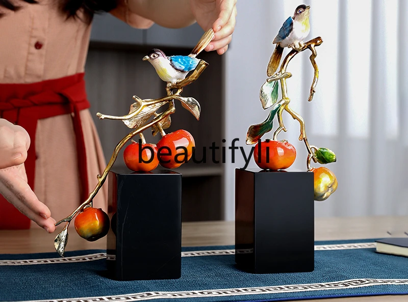 Новый хурма в китайском стиле латунный орнамент Ruyi цвет эмали украшение для