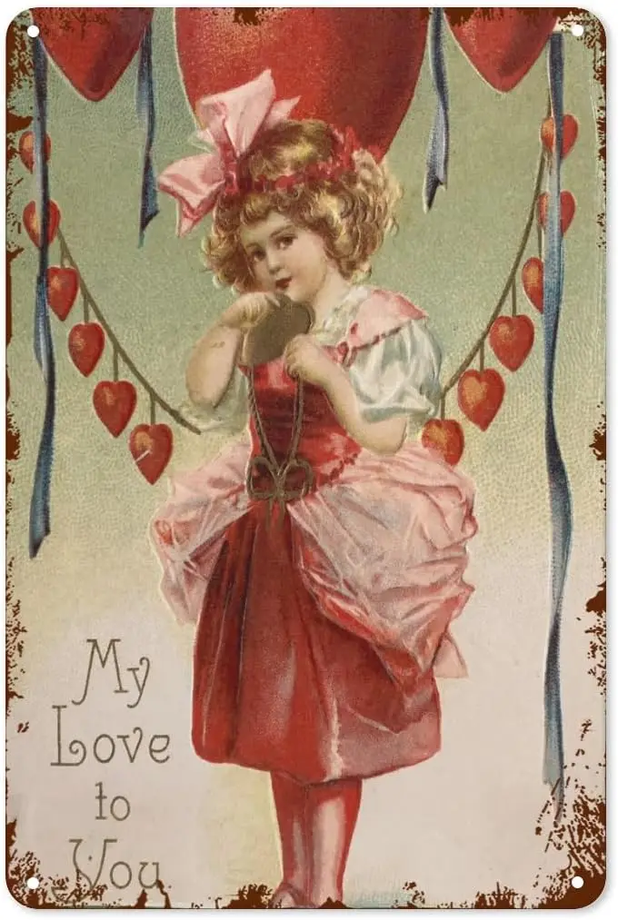 Знак на День святого Валентина винтажный знак настенное искусство подарок день