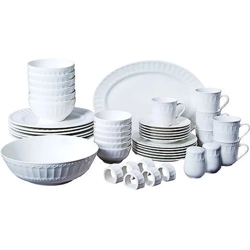 

Gibson Home Regalia 46-Piece Dinnerware and Serve ware Set, Service for 6 dinner set plates and dishes