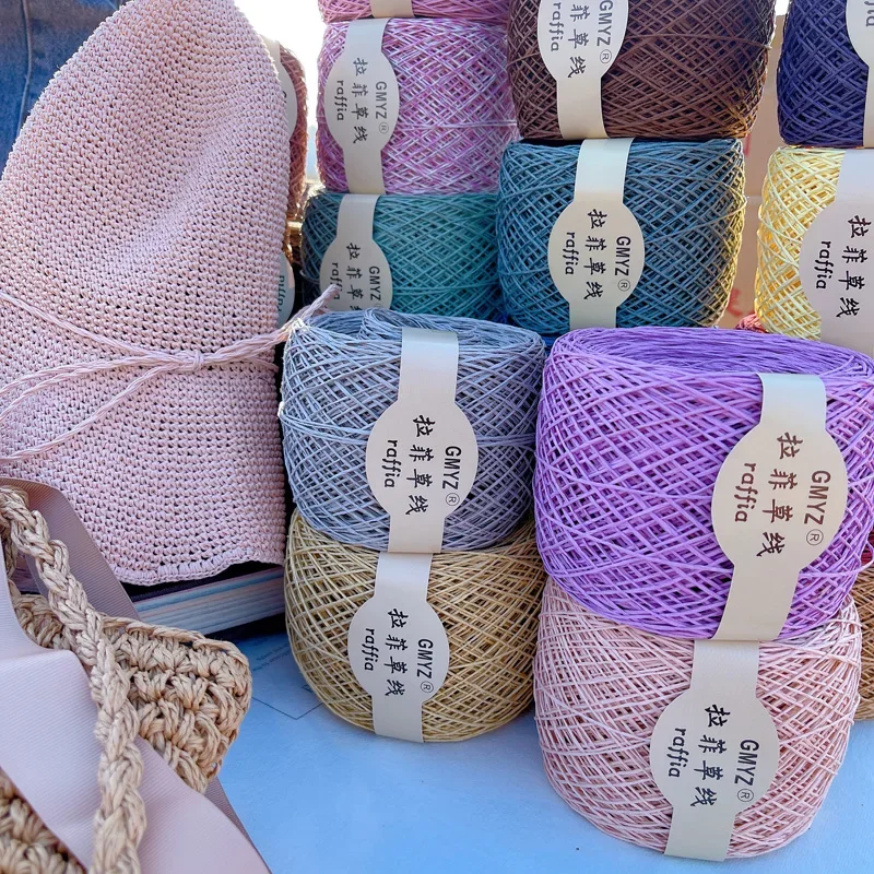 150 г/компл. тонкая натуральная соломенная пряжа из рафии для вязания крючком