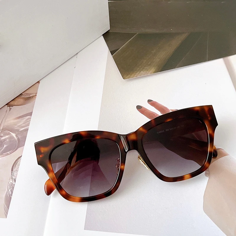 2023 top quality Retro Leopard print cat type glasses protect against UV radiation sun glasses for women