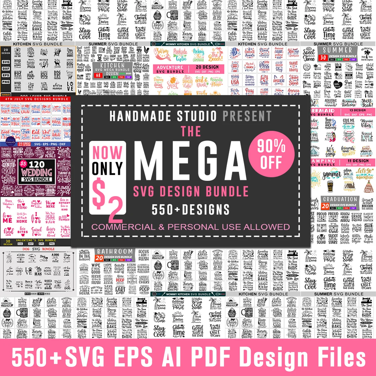 

550+ SVG Mega Bundle Massive SVG Files Cricut Bundle Laser Cut Vector SVG DXF EPS AI PDF for CNC Laser/Plasma Cutting Printing