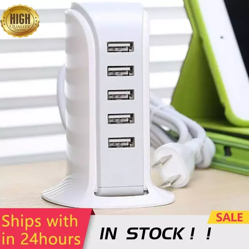 

5 USB Vertical Charging Row Plug 5V5A Porous USB Charger Mobile Tablet Boat Smart Charger 2022 USB Charging Tools